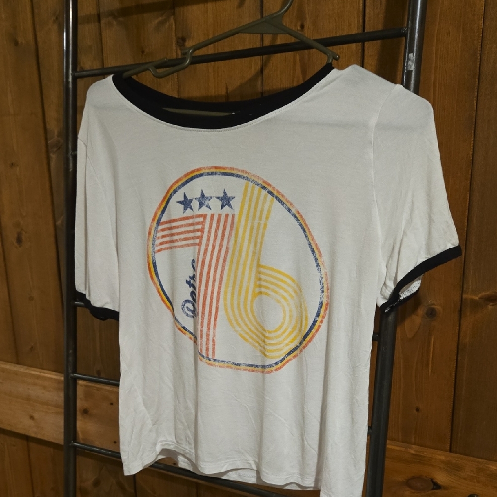 Popular Basics Cream Crop Tee Relaxed Fit